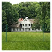 vidaXL Maschendrahtzaun mit Pfosten Stahl 25 x 0,75 m Grün