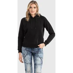 Hoodie CIPO & BAXX "HOODIE SWEATSHIRT", Damen, Gr. S, schwarz, 70% Baumwolle;30% Polyester, bedruckt, Basic, regular fit normal, Langarm, Sweatshirts, modisch und komfortabel