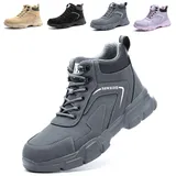 Bawalon Sicherheitsstiefel Herren Leicht Sicherheitsschuhe Herren Damen Wasserdicht Arbeitsschuhe mit Stahlkappe Graublau 44 EU - 44 EU