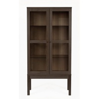 Andas Vitrine, Holzfurnier aus Eiche, Griffe und Füße aus