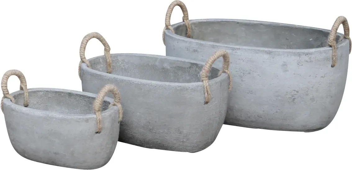 Jardiniere Lumen - 3er Set - Zementgrau