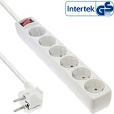 InLine InLine® Steckdosenleiste, 6-fach Schutzkontakt, mit Schalter, weiß, 3m