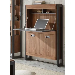 furn.design Sekretär Eiche Stirling, Matera grau, Schreibtisch 90 x 127 cm | Gr.: onesize