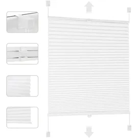 Sekey Plissee Verdunkelung ohne Bohren Lichtschutz verspannt Klemmfix Faltenstore 100% Verdunkelung Blickdicht Sonnenschutz, einfache Installation
