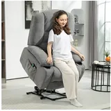Homcom Fernsehsessel mit Aufstehhilfe Chenille 90 x 102 x 97 cm Dunkelgrau elektrisch mit Fernbedienung
