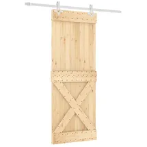 vidaXL Schiebetür rechts 80 x 210 cm Braun/Weiß