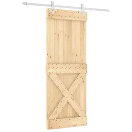 vidaXL Schiebetür rechts 80 x 210 cm Braun/Weiß