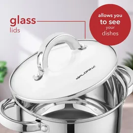 Florina Claude Topf-Set 8-tlg. Kochtopf + Glasdeckel
