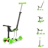 Chipolino Kinderroller 3 in 1 Multi Plus 3 Räder, Laufrad, Roller, LED-Lichter grün