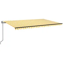 vidaXL LED Automatische Markise 500 x 300 cm gelb/weiß inkl. Windsensor 3069153
