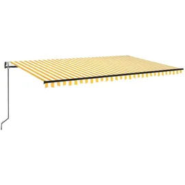 vidaXL LED Automatische Markise 500 x 300 cm gelb/weiß inkl. Windsensor 3069153