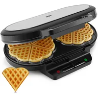 Yashe SW-2122M Waffeleisen Herzform Doppelt, 10 Klassische Herzförmige Waffeln