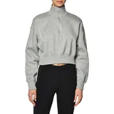 Nike DQ5767-063 W NSW PHNX FLC QZ Crop Sweatshirt Damen DK Grey Heather/SAIL Größe XS-S