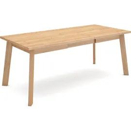 SKRAUT HOME Esszimmertisch, 194x90x75cm, Für 10 Gäste, Hölzerne Beine, Eiche - Beige