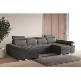 moeblo Möblo Wohnlandschaft Grau, 5-Sitzer, U-Form, 330x94x168 cm, Wohnzimmer, Sofas & Couches, Wohnlandschaften, Wohnlandschaften in U-Form