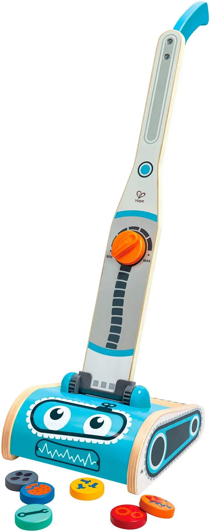 Kinder-Staubsauger HAPE, bunt, Spielzeug-Haushaltsgeräte, KinderB:22cm H:60cm T:11,5cm, Holz, Kunststoff, B:22cm H:60cm T:11,5cm