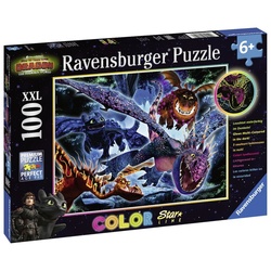 Ravensburger Puzzle 100 Teile Kinder Puzzle XXL Star Line Dragons Leuchtende Dragons 13710, 100 Puzzleteile