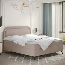 Kaiser Boxspringbett mit bettkasten und Topper Valentino, mehrere Größen Paros/poso 140x200 cm Beige