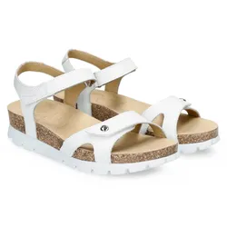Sandale PANAMA JACK "Sulia", Damen, Gr. 40, weiß, Nappaleder, casual, Schuhe, Klettschuh, Sommerschuh, Riemchensandalette mit ergonomischem Fußbett