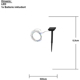 Star Trading Solarlichterkette Dew Drop LED 5 m Bunt