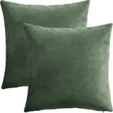 Erwin Müller Kissenhülle Glasgow 2er-Pack Cord oliv Größe 40x40 cm