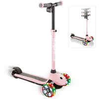 Globber E-Scooter Kinder One K-Emotion Plus pastellrosa mit Leuchtrollen