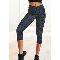 Caprileggings, mit allover Druck, Gr. 32/34 - N-Gr, leo-anthrazit, , 60664706-32 N-Gr