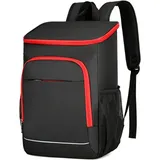 LuxusKollektion Dachträger Kühlrucksack Kühlbox wasserdicht 2 Etagen Camping Schwarz und Rot