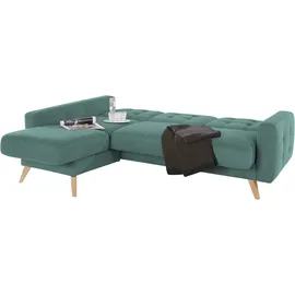 exxpo - sofa fashion Eckcouch Polyester 3-Sitzer Blau