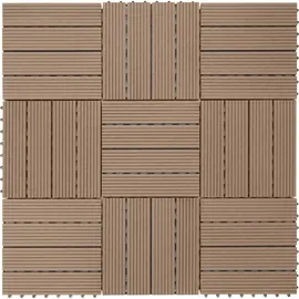 Mendler WPC Bodenfliese Rhone teak 30 x 30 cm 11 St.