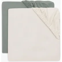 jollein Spannbettlaken Jersey 60 x 120 cm Sea Green/Weiß 2 St.