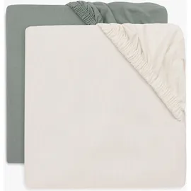 jollein Spannbettlaken Jersey 60 x 120 cm Sea Green/Weiß 2 St.