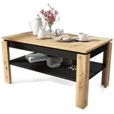 designimpex Couchtisch Design Asti-P Tisch höhenverstellbar 55 - 67cm Esstisch beige|schwarz