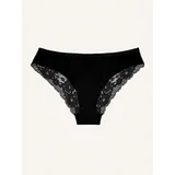 PASSIONATA Slip mit floraler Spitze Schwarz 38