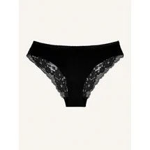 PASSIONATA Slip mit floraler Spitze Schwarz 38