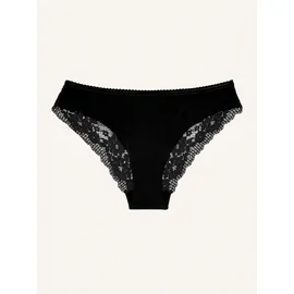 PASSIONATA Slip mit floraler Spitze Schwarz 38