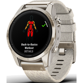 Garmin Epix Pro (Gen 2) Sapphire 42 mm beige/softgold mit Nylonarmband