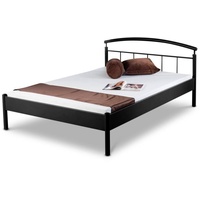 BedBox Metallbett Nina, elegantes Metallbett, stabil und filigran zugleich, pulverbeschichtetes Metall schwarz