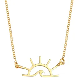 Elli Halskette Sonnenaufgang Meere Wellen Motiv Sommer 925 Silber goldfarben Damen 