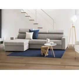 Talamo Italia - Schlafsofa mit Halbinsel Aleandra, Sofà mit Sinistra-Stauraum-Halbinsel, schmale Armlehnen, 100 % Made in Italy, 260 x 95 x 85 cm, Tortora