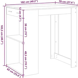 vidaXL Bartisch Räuchereiche 102 x 70 x 103,5 cm Braun