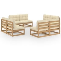 vidaXL 8-tlg. Garten-Lounge-Set mit Kissen Kiefer Massivholz