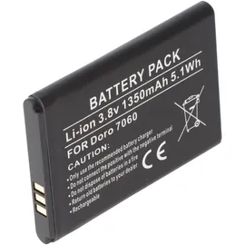 AccuCell Akku passend für Doro 7060, DBS-1350A Li-ion, 3,8V, 1350mAh, 5,1Wh, ca. 53 x 38,5 x 5,6mm