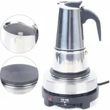 Gojoy - Espressokocher Kaffeebereiter Espressomaschine Edelstahl Elektrisch Kaffeekanne 4 Tassen 200 ml