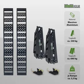 Trutzholm Auffahrrampe 199 cm 680 kg klappbar Aluminium gelocht schwarz 2 St.