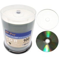 CD Rohlinge Bedruckbar Weiß Smart-Glossy CD-R 80min/700MB Inkjet Printable Weiß Glänzend - 100er Cakebox