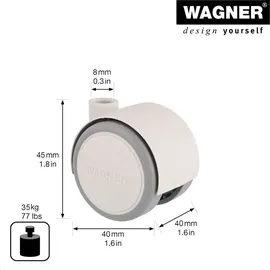 Wagner System GmbH Möbelrolle 01670401 Ø 40 mm x 4,5 cm