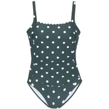 LASCANA Badeanzug Damen Dunkelgrün/Creme 48 Cup E