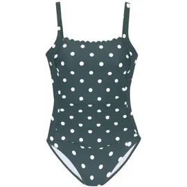 LASCANA Badeanzug Damen Dunkelgrün/Creme 48 Cup E
