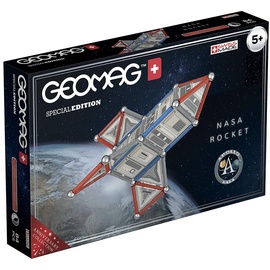 Geomag 810 NASA Special Edition Razzo, Multicolor(Schwarz/Grau/Rot), 84 Stück